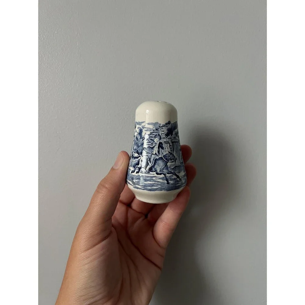 Vintage Blue and White Salt & Pepper Shakers